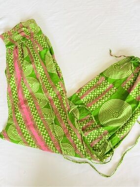 Urban Outfitters Green & Pink Printed Elastic-Waist Pants